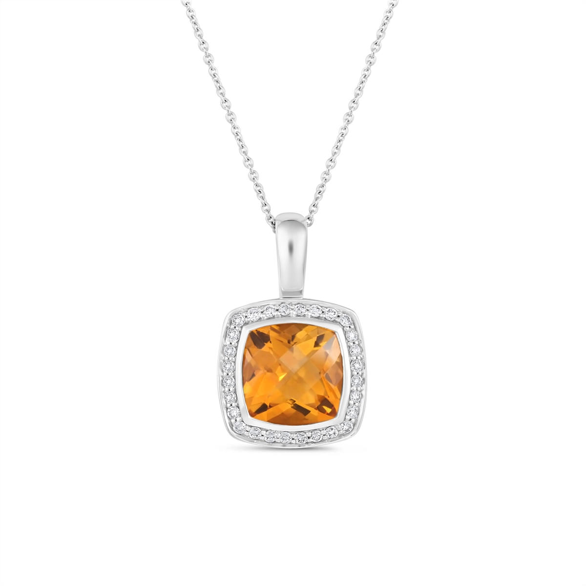 Pendants Pendants in White Gold containing Citrine, Multi-gemstone, Diamond QQSV-CI