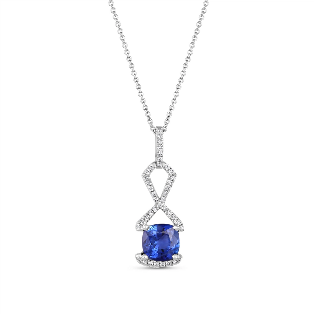 Pendants Pendants in White Gold containing Multi-gemstone, Diamond, Sapphire 372985