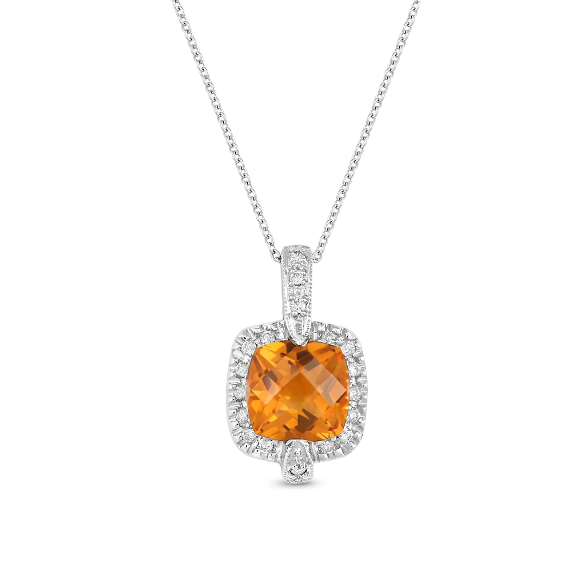 Pendants Pendants in White Gold containing Citrine, Multi-gemstone, Diamond 375112