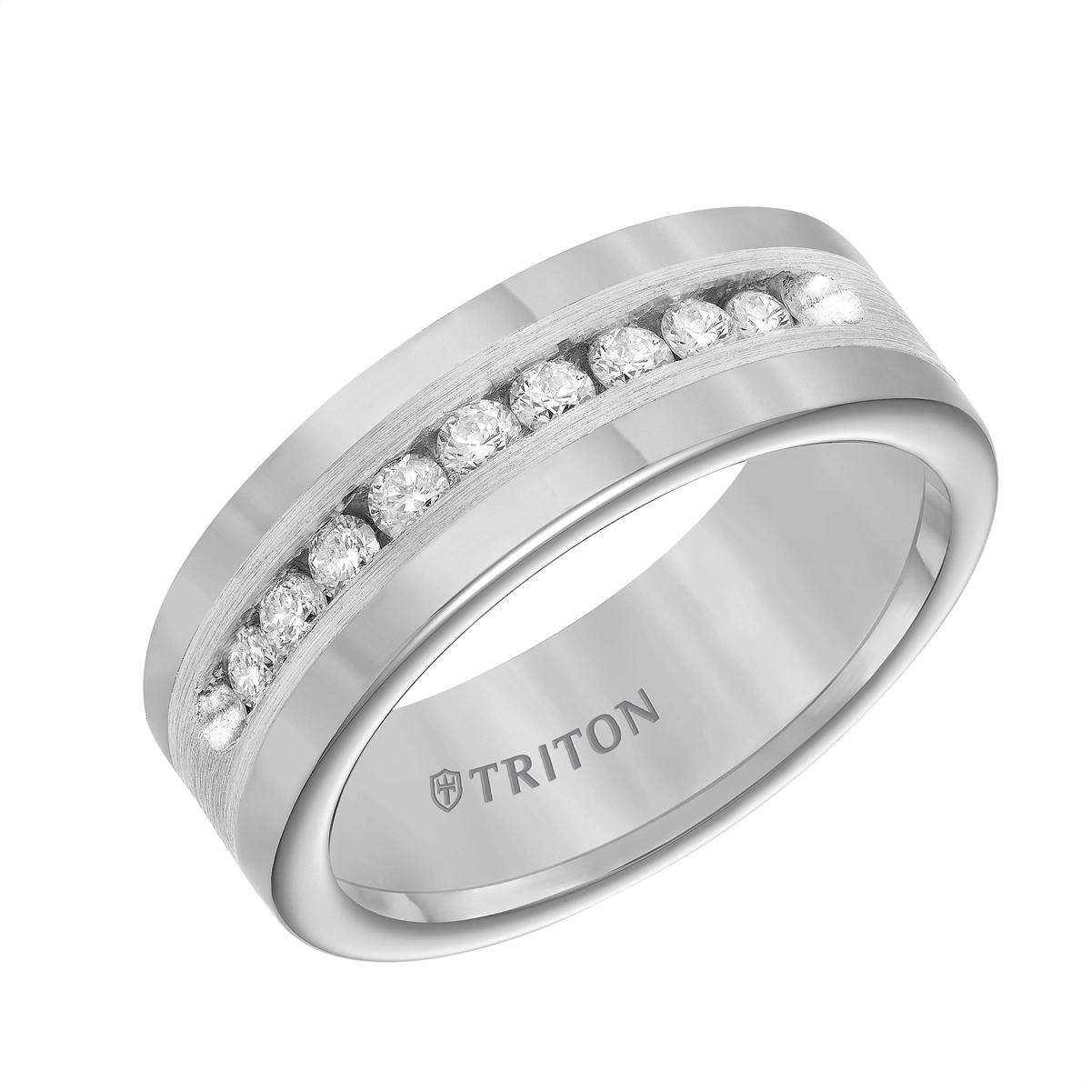 Mens Bands Wedding Rings in Alternative Metals containing Diamond 375981