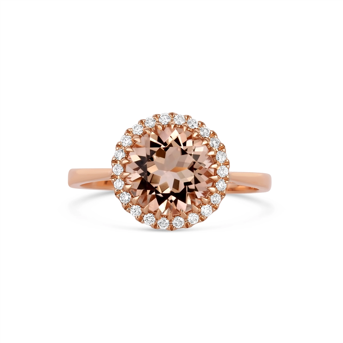 Doves Rings in Rose Gold containing Multi-gemstone, Diamond, Morganite LB207MG