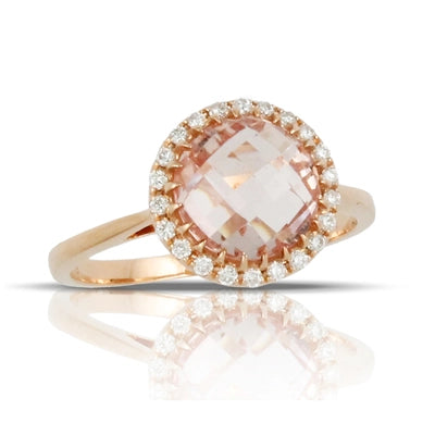 csv_image Doves Ring in Rose Gold containing Multi-gemstone, Diamond, Morganite LB207MG