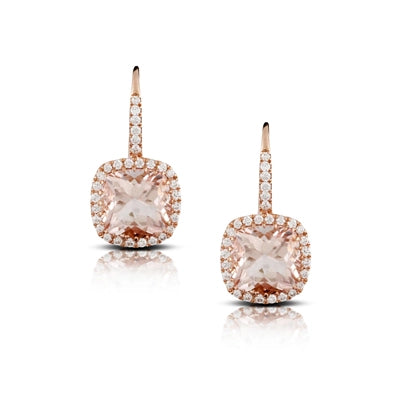 csv_image Doves Earring in Rose Gold containing Multi-gemstone, Diamond, Morganite E8525MG