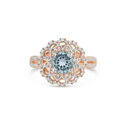 Engagement Collections Rings in Mixed Metals containing Aquamarine, Multi-gemstone, Diamond 377709