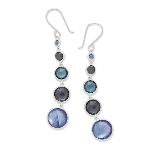 Ippolita Earrings in Silver containing London blue topaz, Mother of pearl, Lapis, Quartz, Other, Multi-gemstone SE2106ECLIPSE
