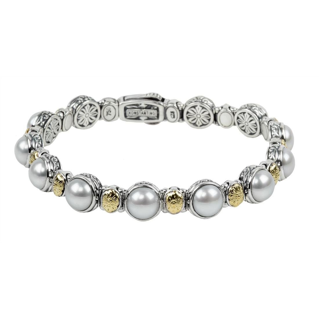 Konstantino Bracelets in Mixed Metals containing Pearl BMK4380-122