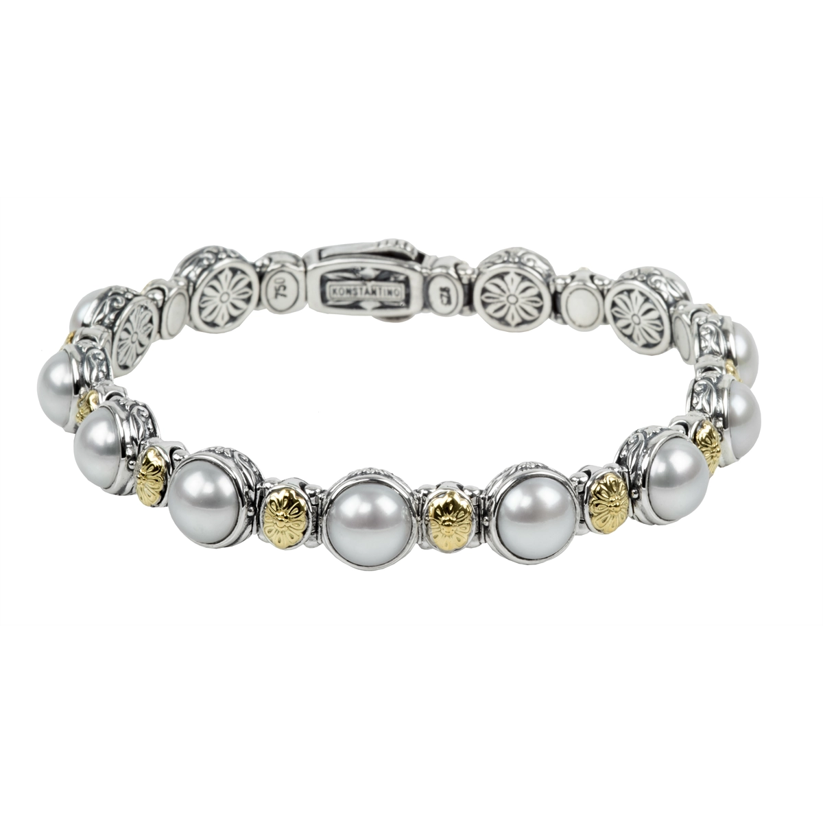 Konstantino Bracelets in Mixed Metals containing Pearl BMK4380-122