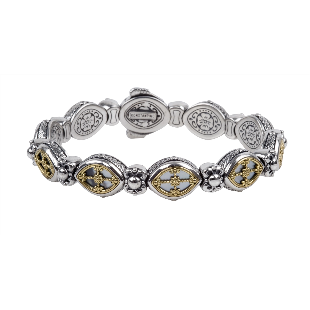 Konstantino Bracelets in Mixed Metals containing Mother of pearl BMK4399-117