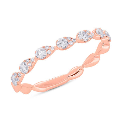 csv_image Wedding Bands Ring in Rose Gold containing Diamond 379192