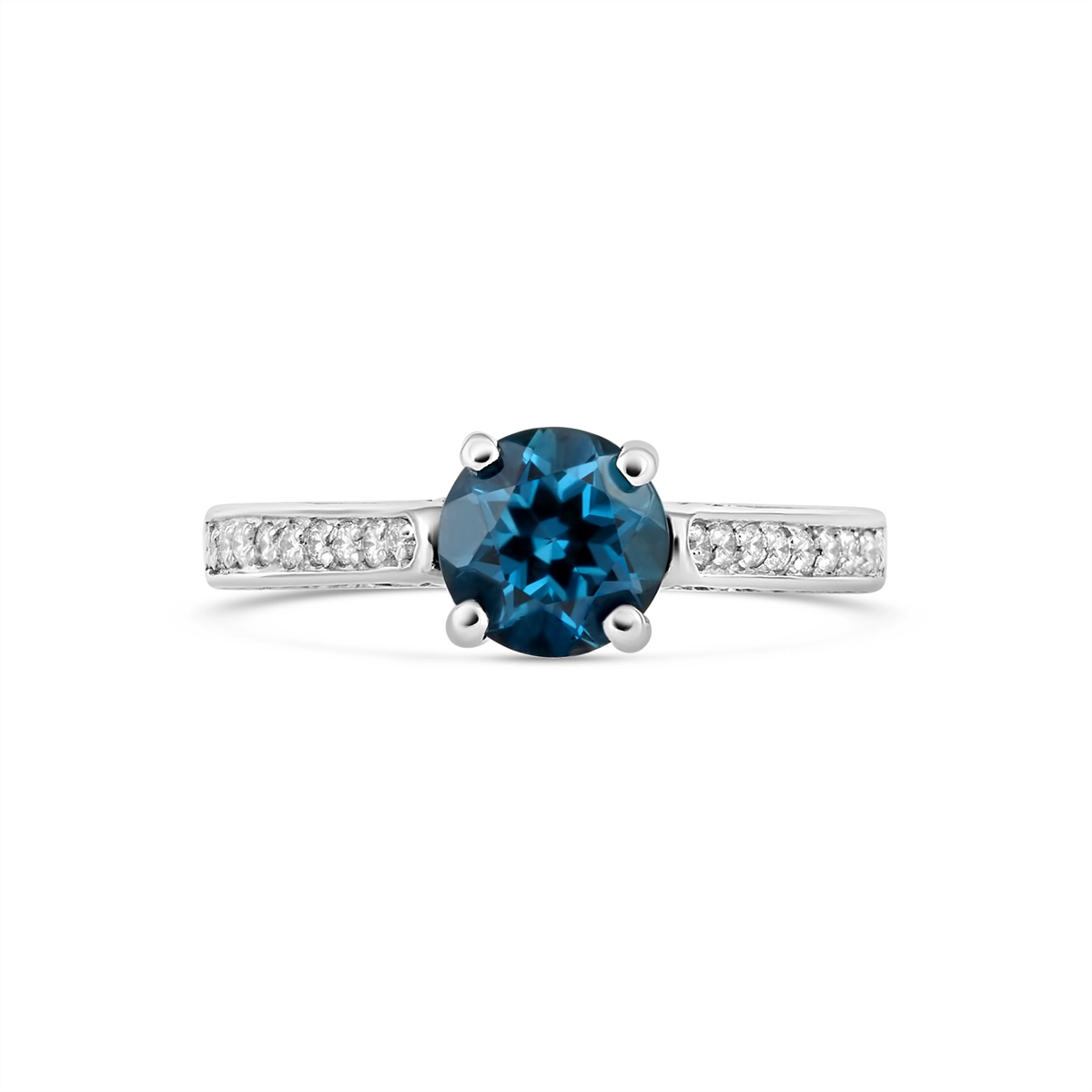 Engagement Collections Rings in White Gold containing London blue topaz, Multi-gemstone, Diamond ER6100-CUSTOM