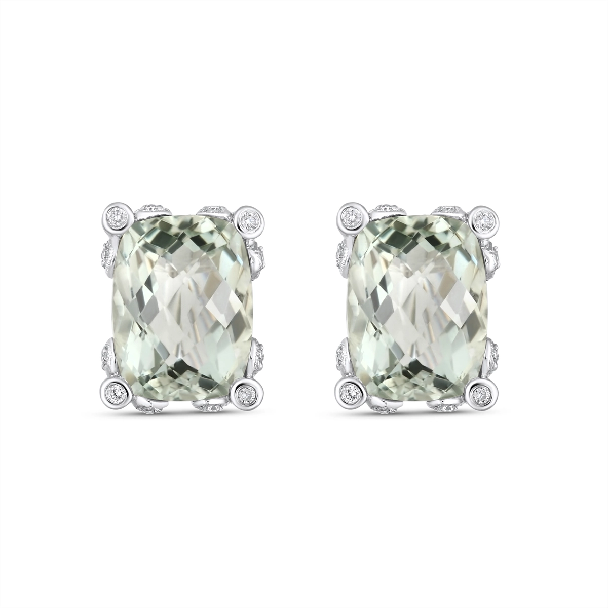 Earrings Earrings in White Gold containing Green amethyst, Multi-gemstone, Diamond 381437