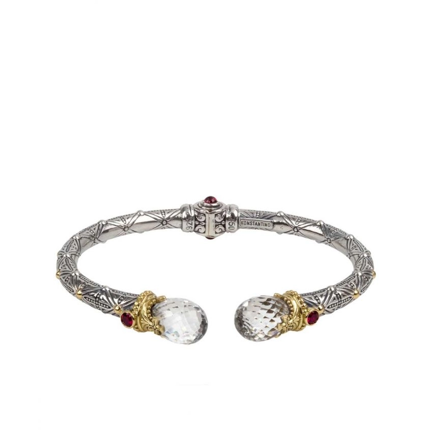 Konstantino Bracelets in Mixed Metals containing Garnet, Quartz, Multi-gemstone, Corundum BMK4408-479