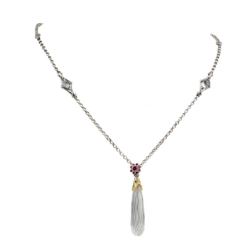 Konstantino Necklaces in Mixed Metals containing Quartz, Multi-gemstone, Corundum KOMK4751-480