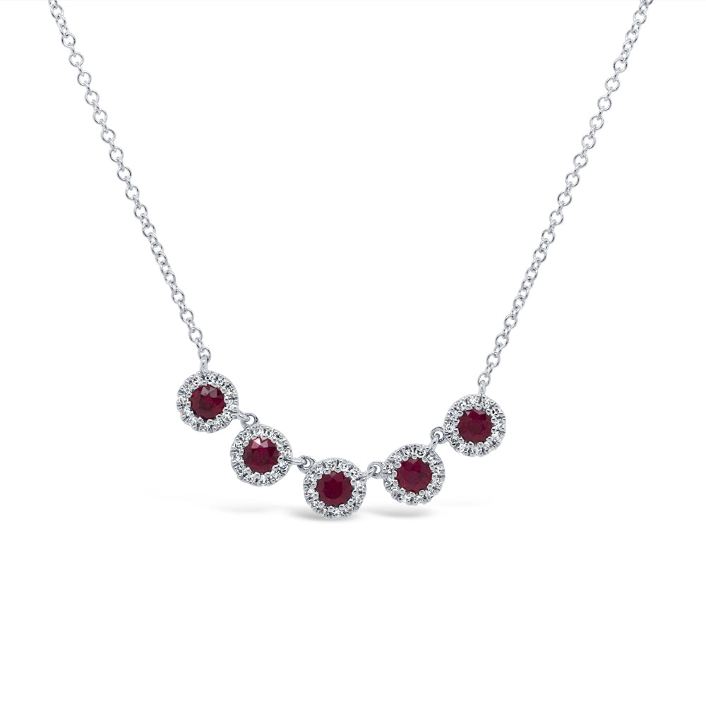 Necklaces Necklaces in White Gold containing Multi-gemstone, Diamond, Ruby 383292
