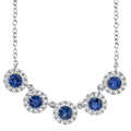 Necklaces Necklaces in White Gold containing Multi-gemstone, Diamond, Sapphire 383293