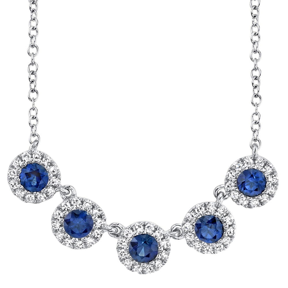 Necklaces Necklaces in White Gold containing Multi-gemstone, Diamond, Sapphire 383293