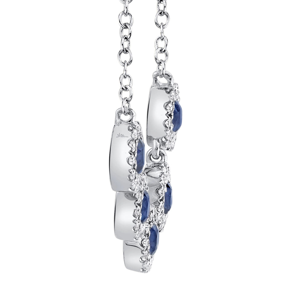 Necklaces Necklaces in White Gold containing Multi-gemstone, Diamond, Sapphire 383293