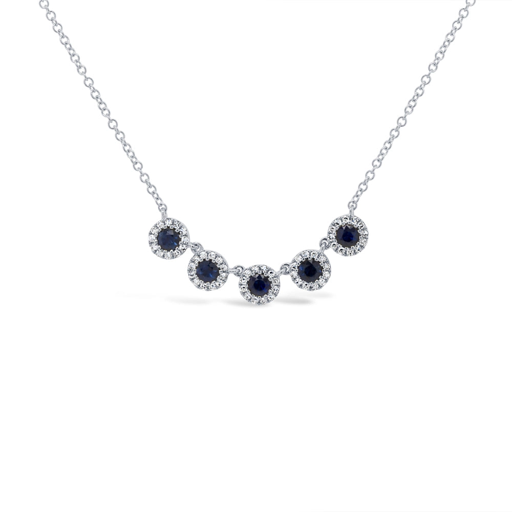 Necklaces Necklaces in White Gold containing Multi-gemstone, Diamond, Sapphire 383293