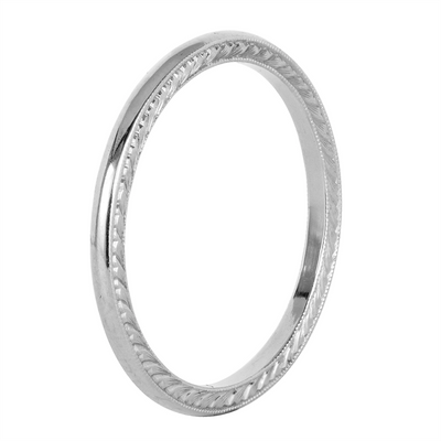 Jack Kelege Wedding Rings in White Gold KGBD163-W