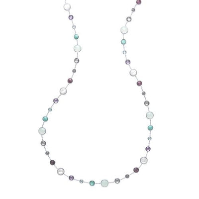 csv_image Ippolita Necklace in Silver containing Amethyst, Blue topaz , Calcedony, Mother of pearl, Citrine, Quartz, Other, Multi-gemstone, Ruby, Turquoise SN1572X36MULTI