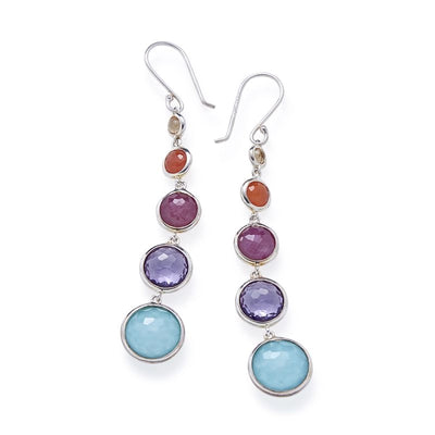 csv_image Ippolita Earring in Silver containing Amethyst, Citrine, Other, Multi-gemstone, Ruby, Turquoise SE2106MULTI