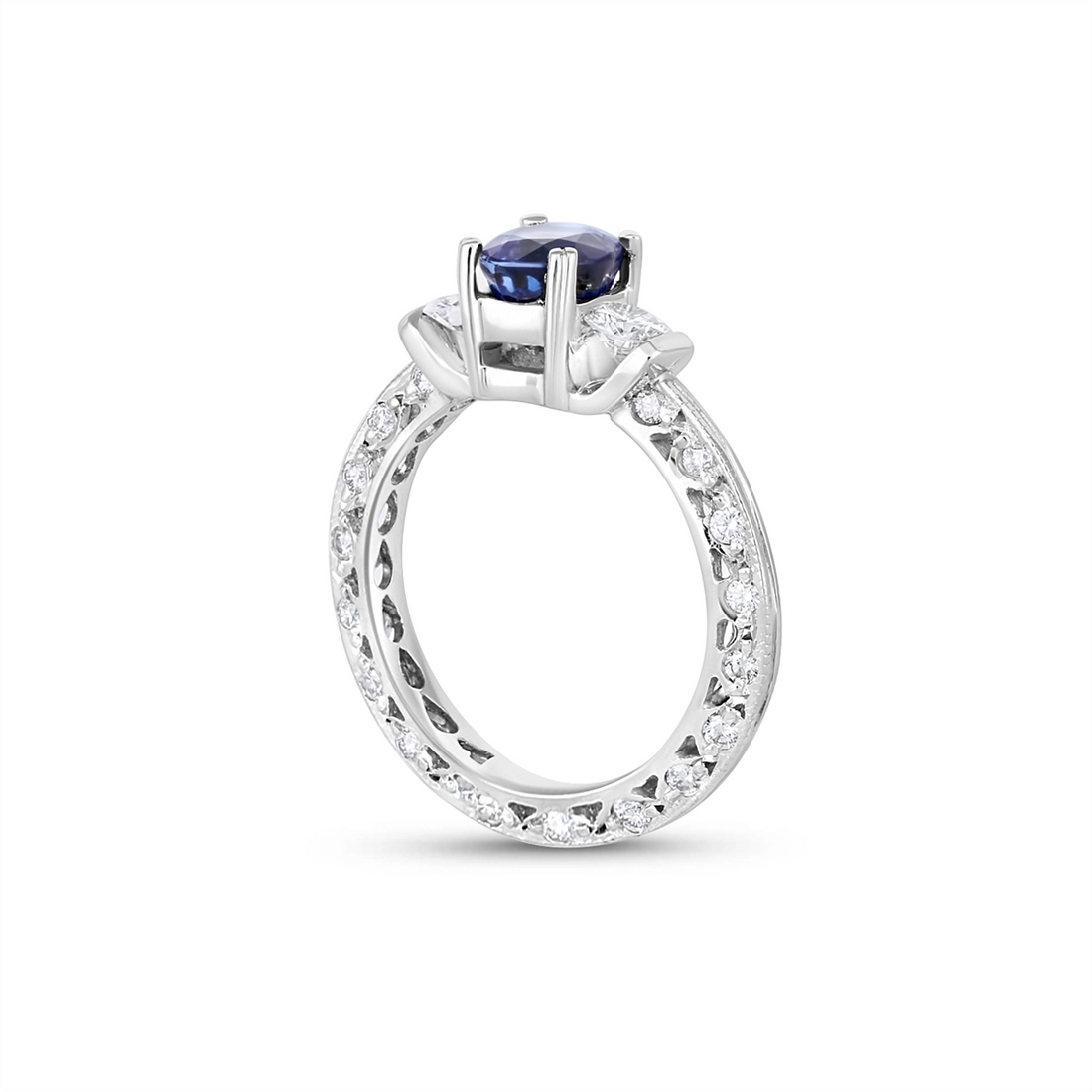Engagement Collections Rings in White Gold containing Multi-gemstone, Diamond, Sapphire 385214