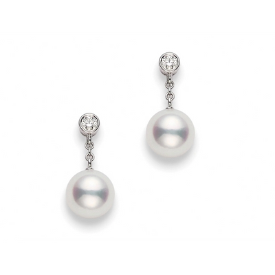 Mikimoto Earrings in White Gold containing Multi-gemstone, Diamond, Pearl PEA1031DW