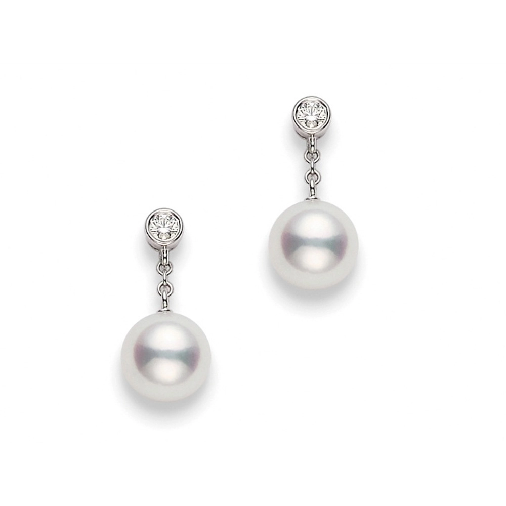 Mikimoto Earrings in White Gold containing Multi-gemstone, Diamond, Pearl PEA1031DW