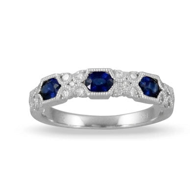 Little Bird Rings in White Gold containing Multi-gemstone, Diamond, Sapphire LBB493SP