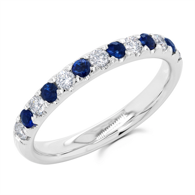 csv_image Wedding Bands Ring in White Gold containing Multi-gemstone, Diamond, Sapphire 389438
