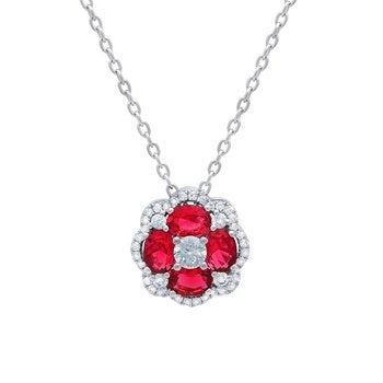 csv_image Fana Necklace in White Gold containing Multi-gemstone, Diamond, Ruby P1574R/WG