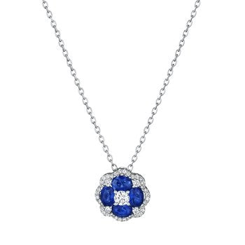 csv_image Fana Necklace in White Gold containing Multi-gemstone, Diamond, Sapphire P1574S/WG