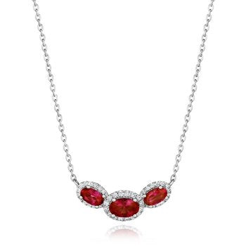 csv_image Fana Necklace in White Gold containing Multi-gemstone, Diamond, Ruby P1644R/WG