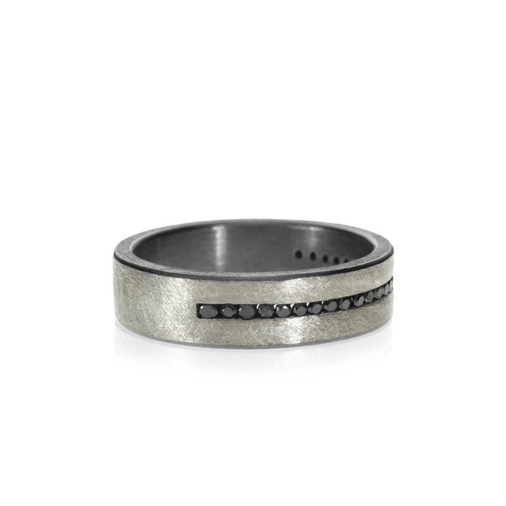 Todd Reed Rings in Platinum/Palladium containing Black diamond CUST-R211-7mm