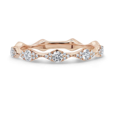 csv_image Wedding Bands Ring in Rose Gold containing Diamond 390288