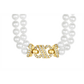 Other Necklaces in Yellow Gold containing Multi-gemstone, Diamond, Pearl 390542