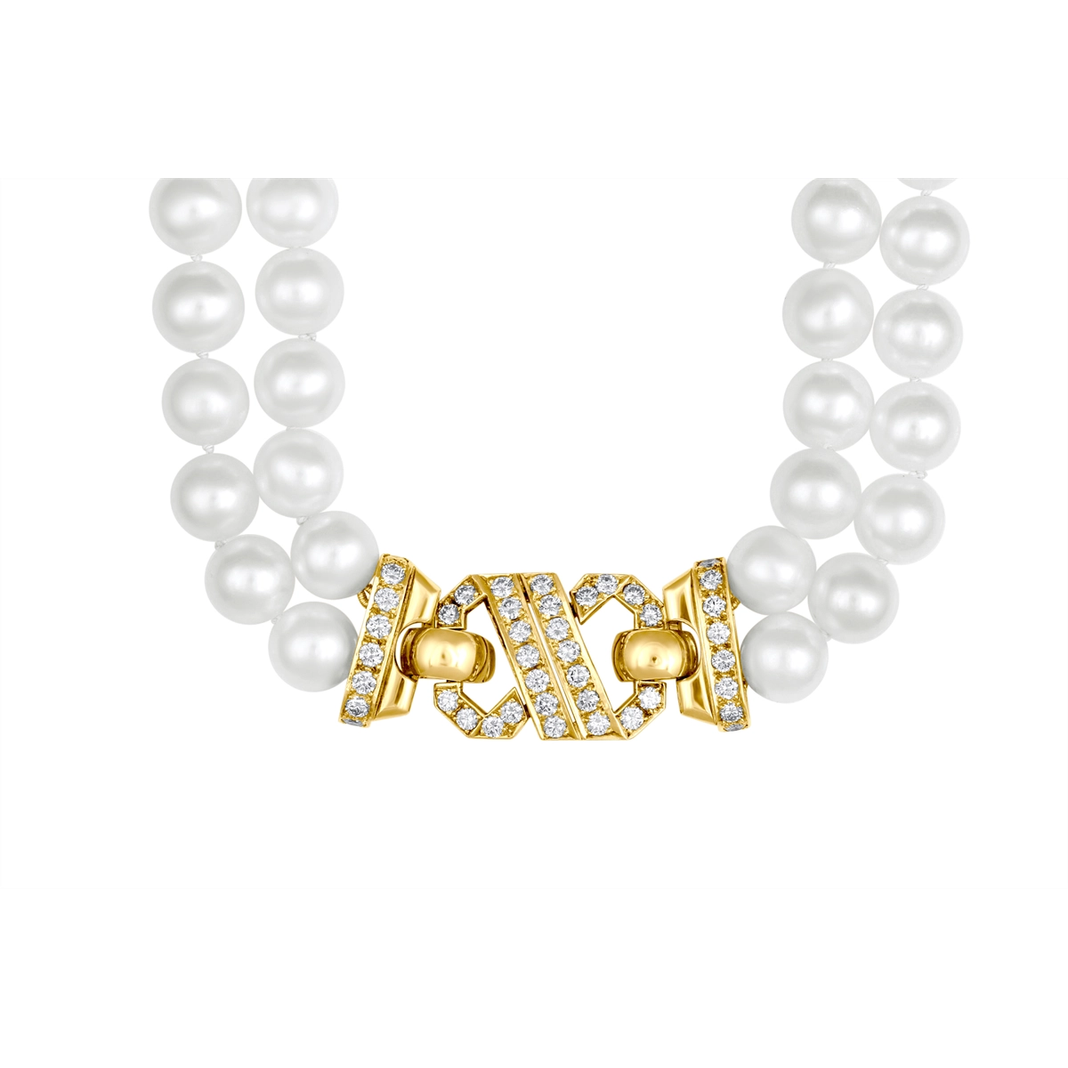 Other Necklaces in Yellow Gold containing Multi-gemstone, Diamond, Pearl 390542