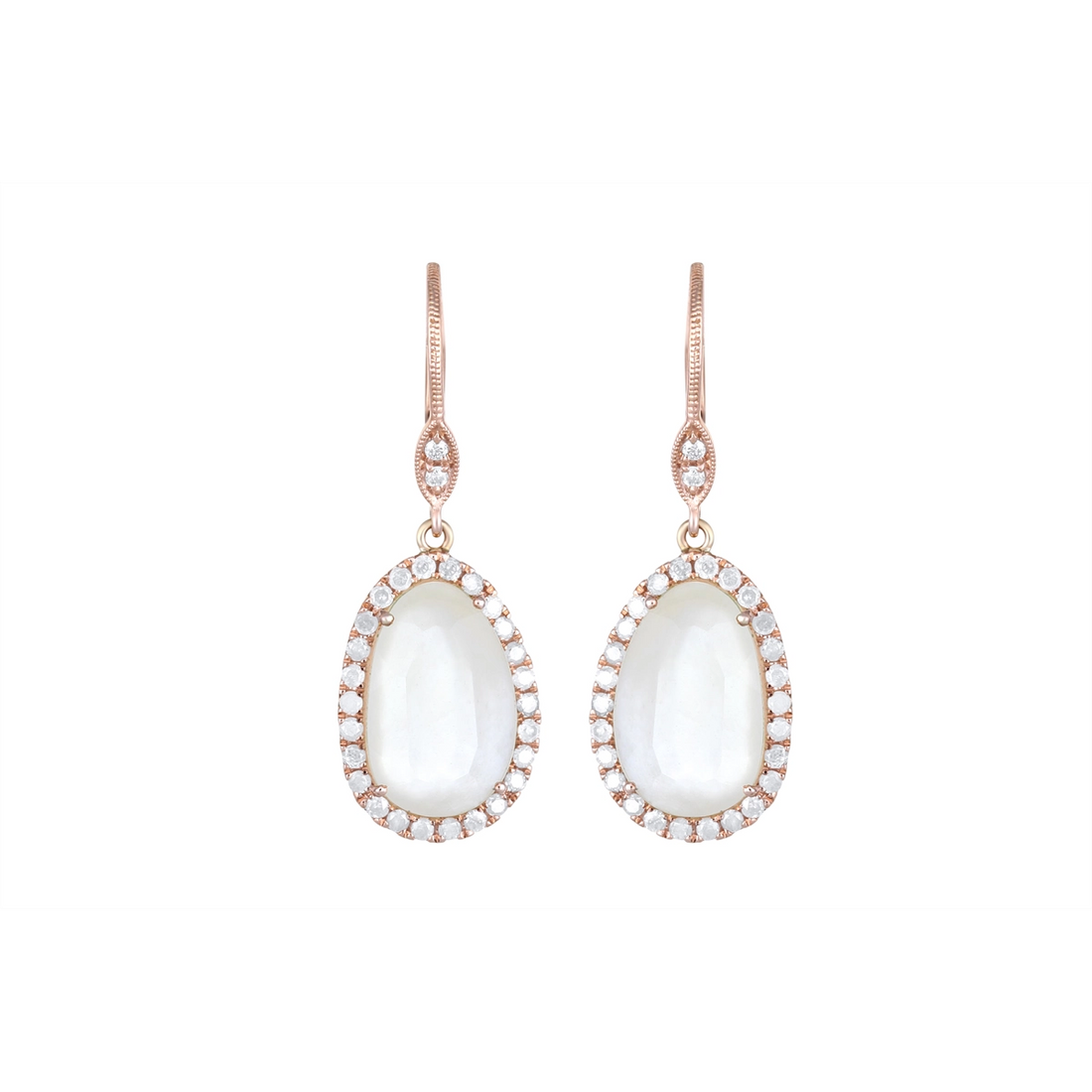 Earrings Earrings in Rose Gold containing Mother of pearl, Other, Multi-gemstone, Diamond 390551