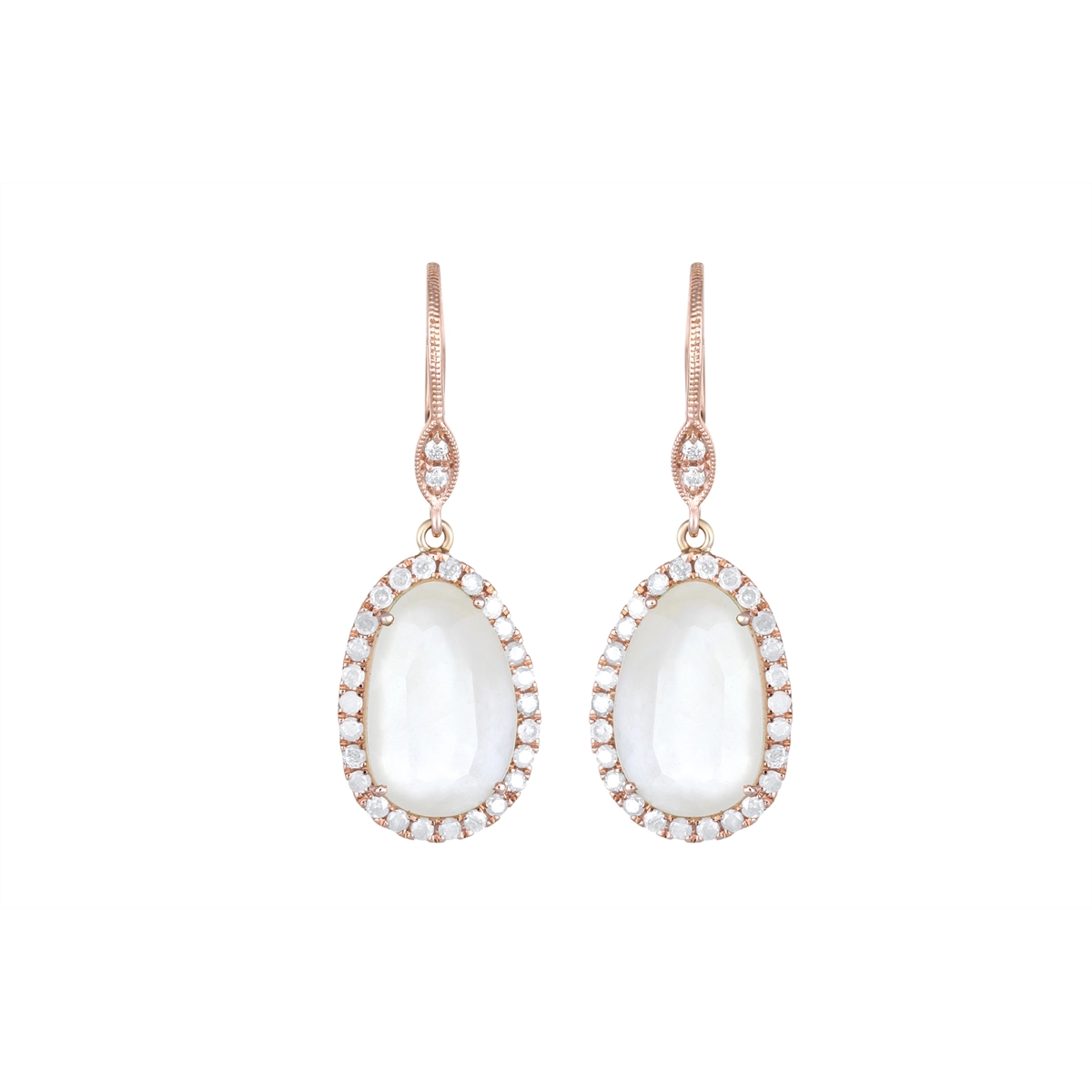 Earrings Earrings in Rose Gold containing Mother of pearl, Other, Multi-gemstone, Diamond 390551