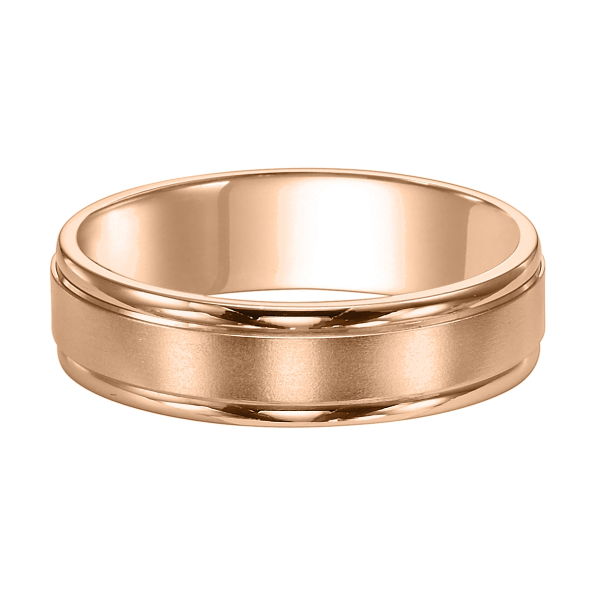 Mens Bands Wedding Rings in Rose Gold 390831