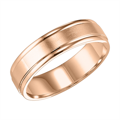 Mens Bands Wedding Rings in Rose Gold 390832