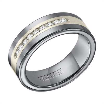 Mens Bands Wedding Rings in Alternative Metals containing Diamond 390840