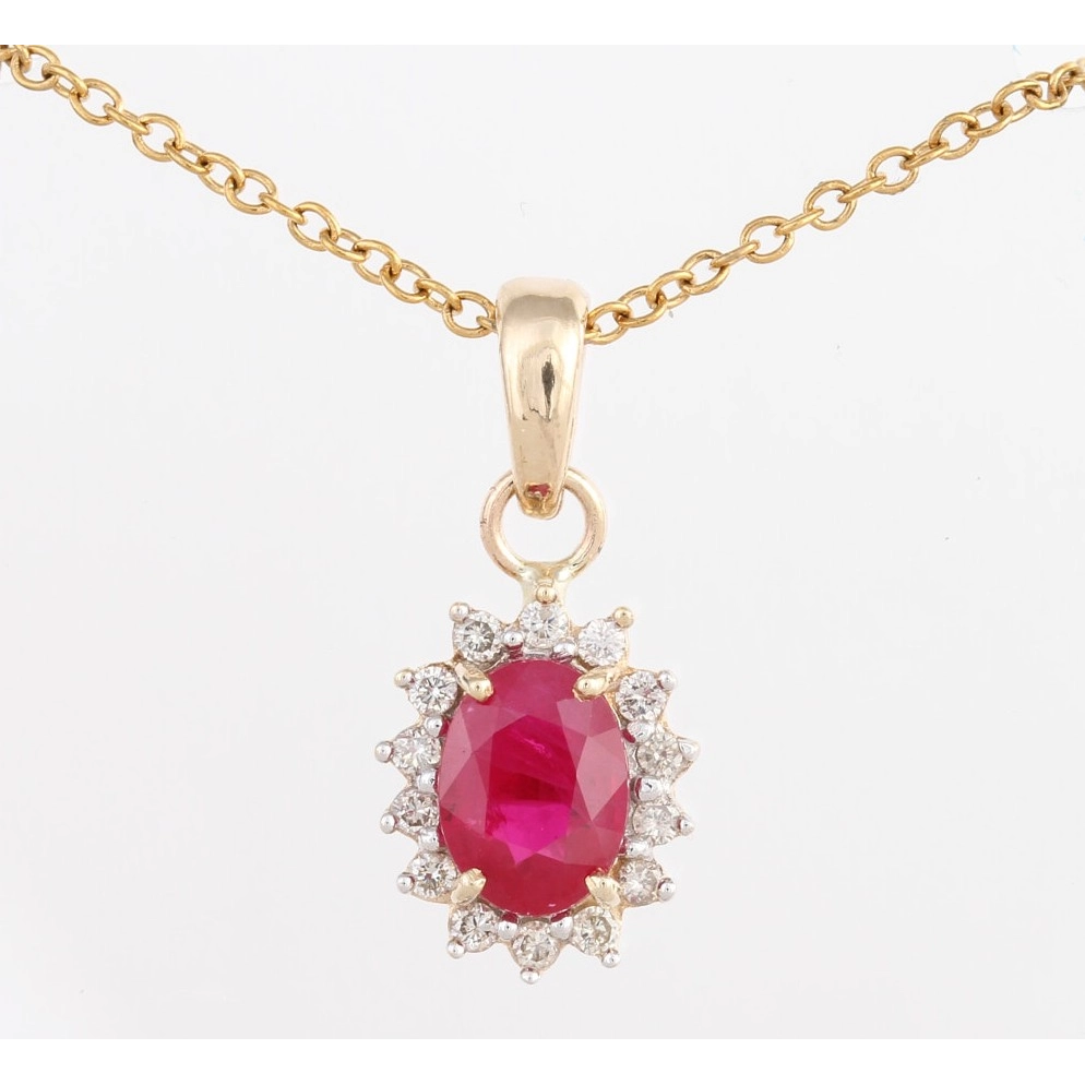 Pendants Pendants in Yellow Gold containing Multi-gemstone, Diamond, Ruby 391160