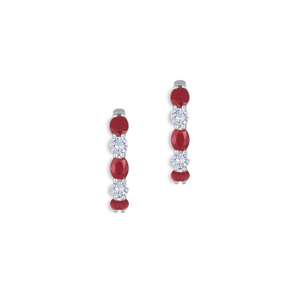Earrings Earrings in White Gold containing Multi-gemstone, Diamond, Ruby 392601