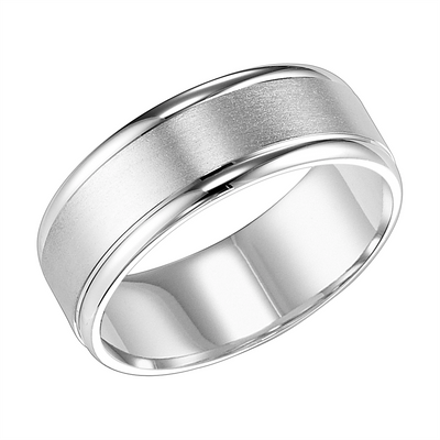 Mens Bands Wedding Rings in White Gold 393122
