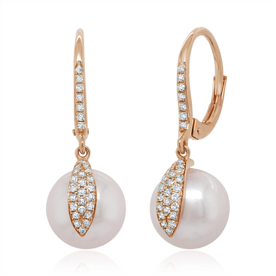 Earrings Earrings in Rose Gold containing Multi-gemstone, Diamond, Pearl 393708