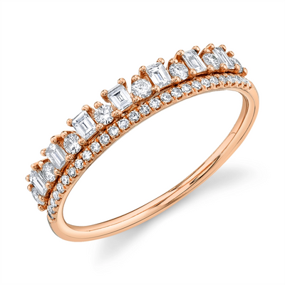 Wedding Bands Wedding Rings in Rose Gold containing Diamond 394509