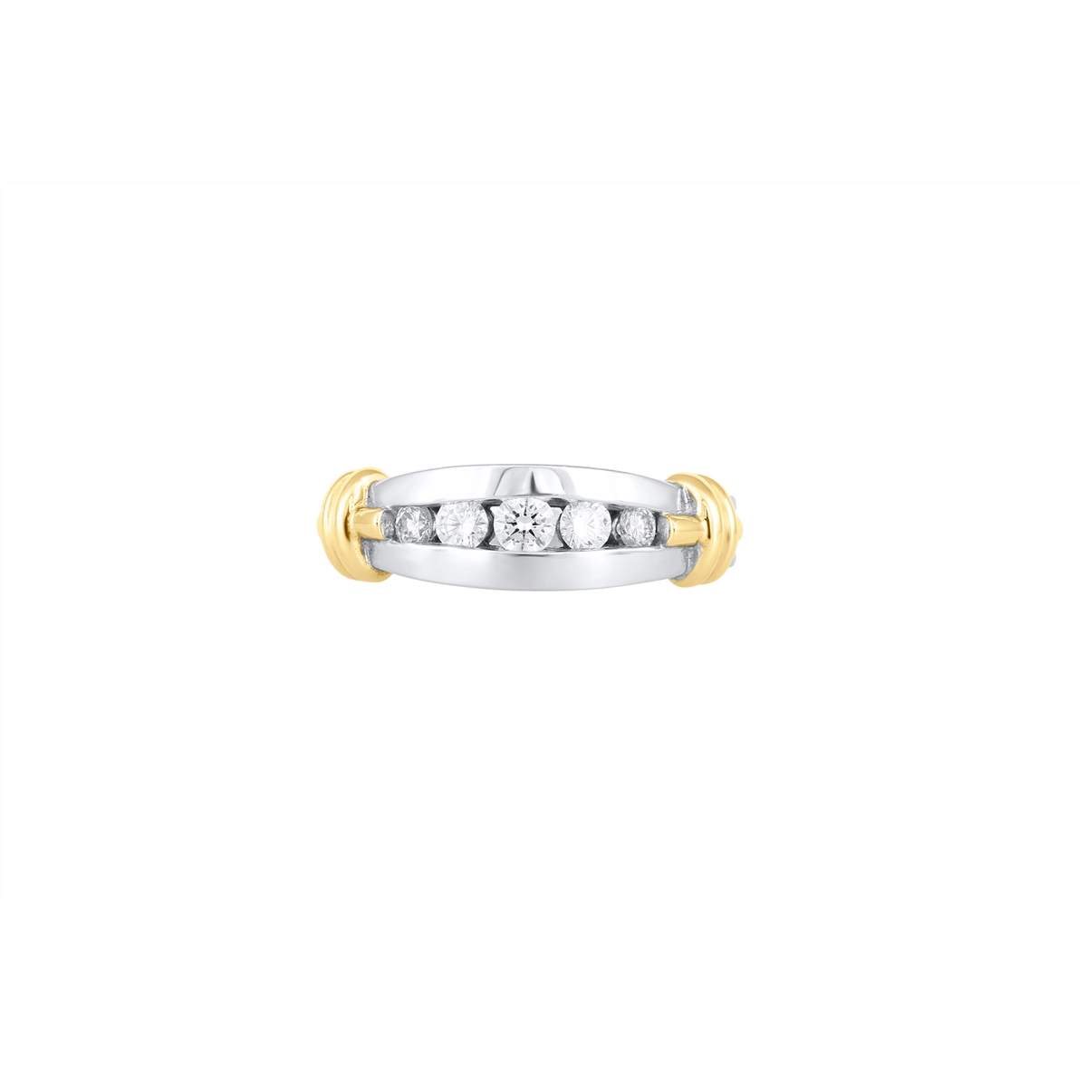 Mens Bands Wedding Rings in Mixed Metals containing Diamond 394694