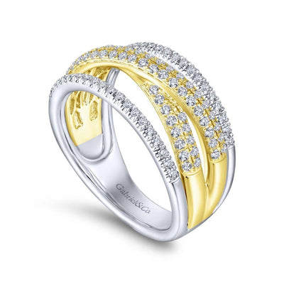 Gabriel & Co Rings in Mixed Metals containing Diamond LR51337M45JJ