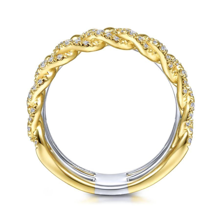 Gabriel & Co Rings in Mixed Metals containing Diamond LR51517M45JJ